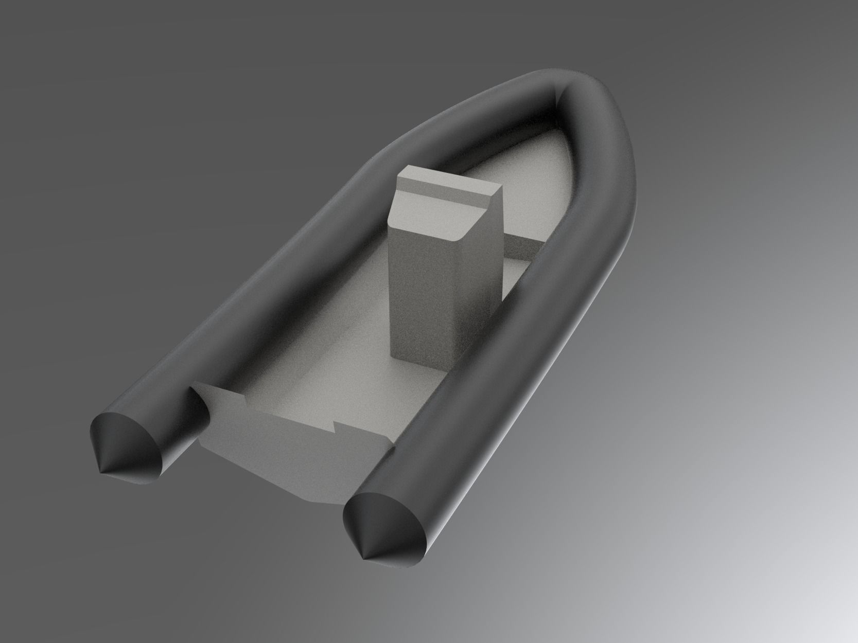 Rigid Inflatable boat hull with console 3D model_7