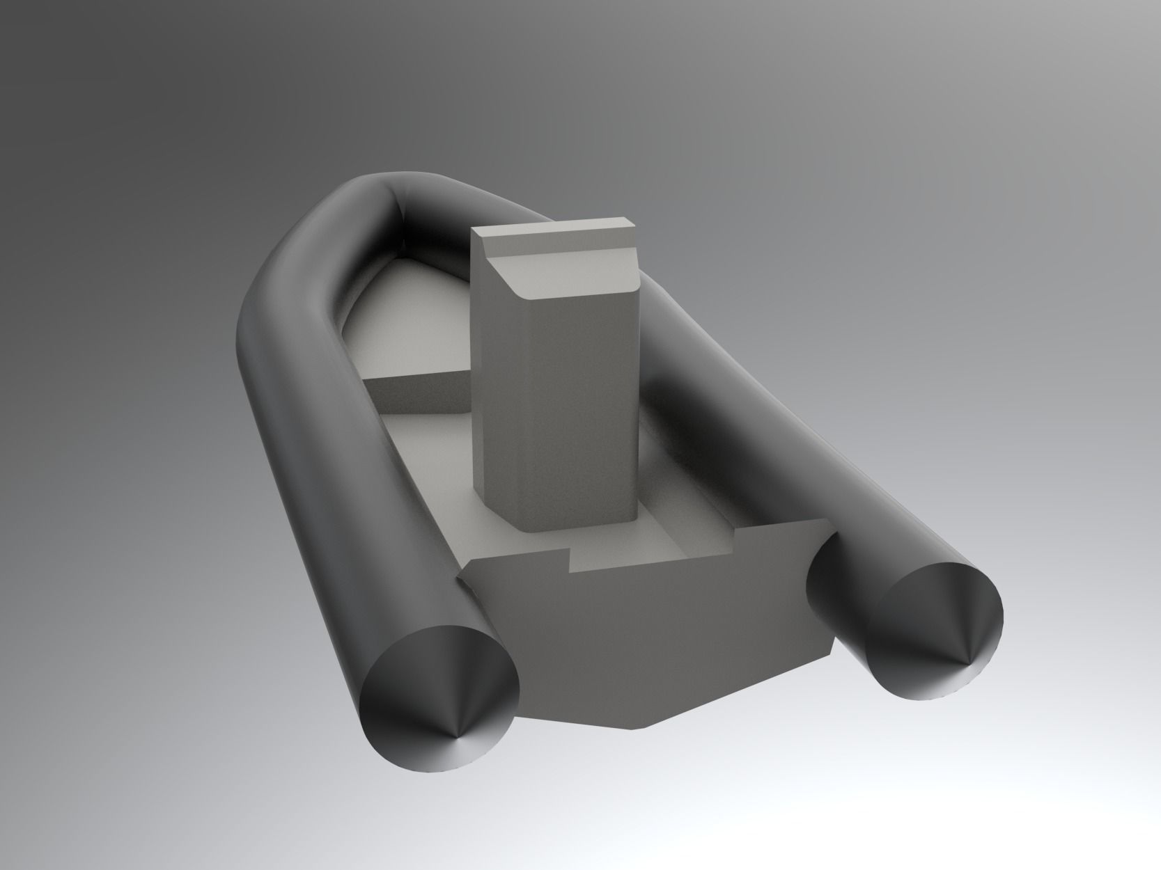 Rigid Inflatable boat hull with console 3D model_10