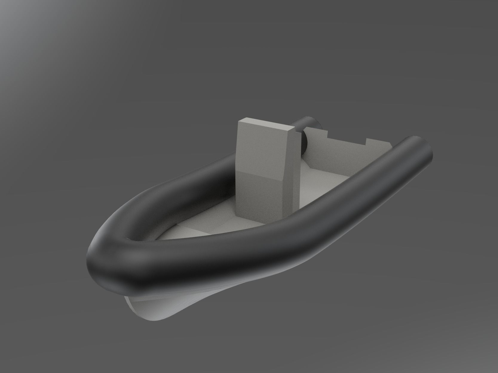 Rigid Inflatable boat hull with console 3D model_4