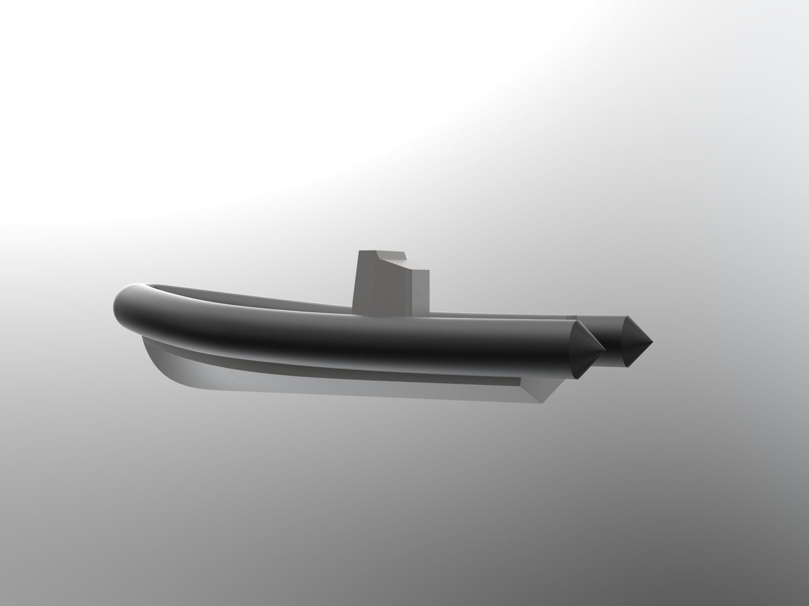 Rigid Inflatable boat hull with console 3D model_8