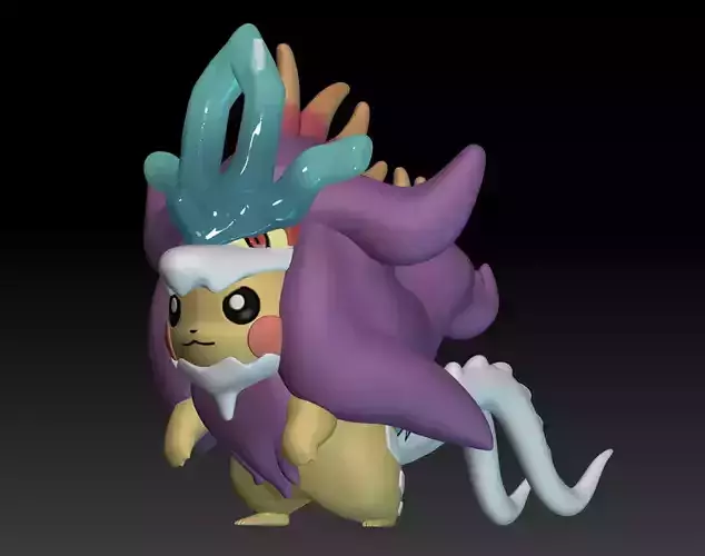 Pokemon Pikachu Cosplay Walking Wave 3D print model