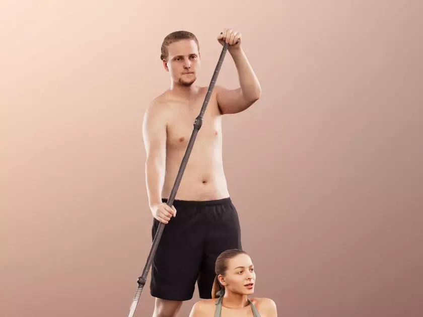 Oskar And Klara 12636 - Stand Up Paddling Couple Low-poly 3D model_0