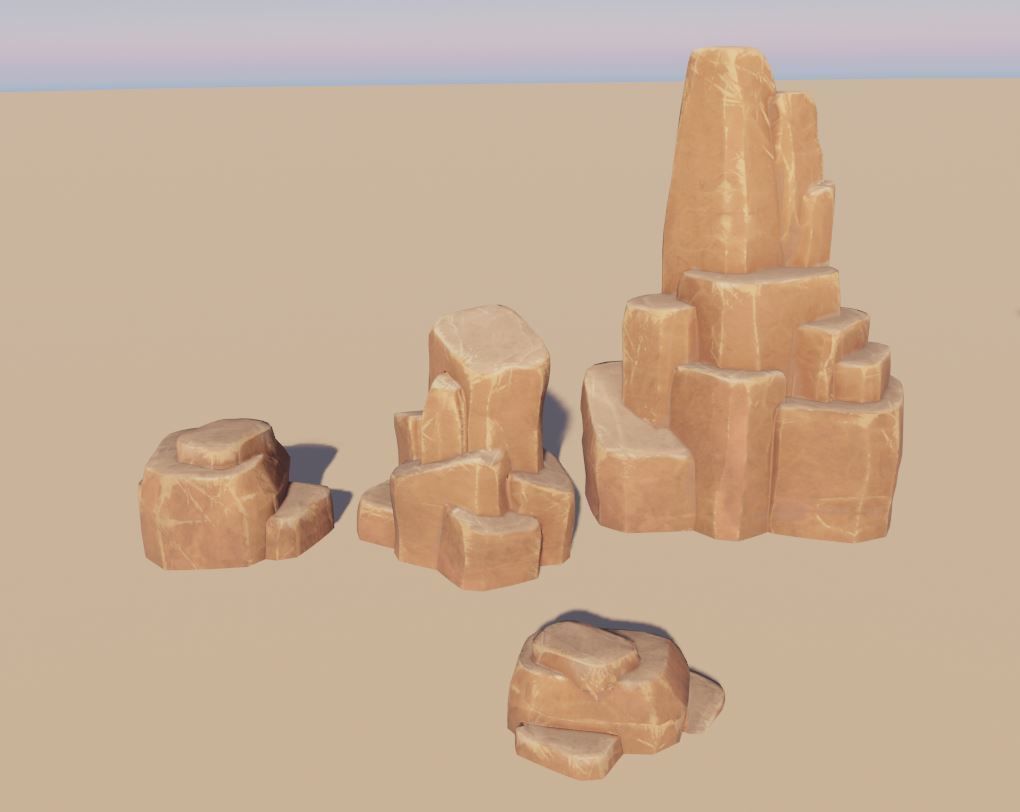 Desert Rocks Low-poly 3D model_16