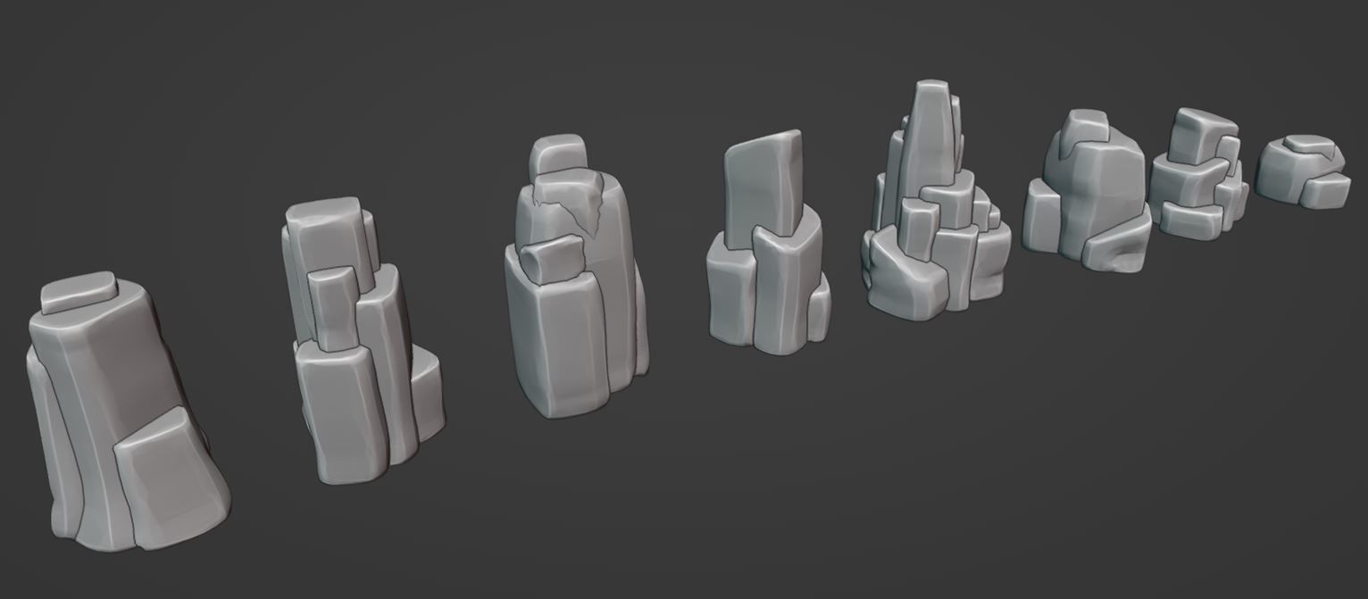 Desert Rocks Low-poly 3D model_11