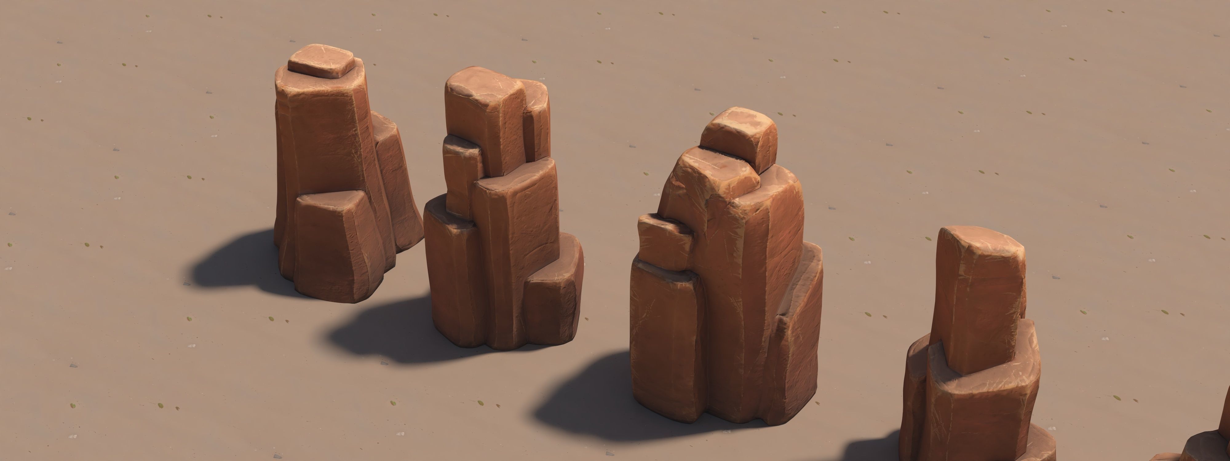 Desert Rocks Low-poly 3D model_6