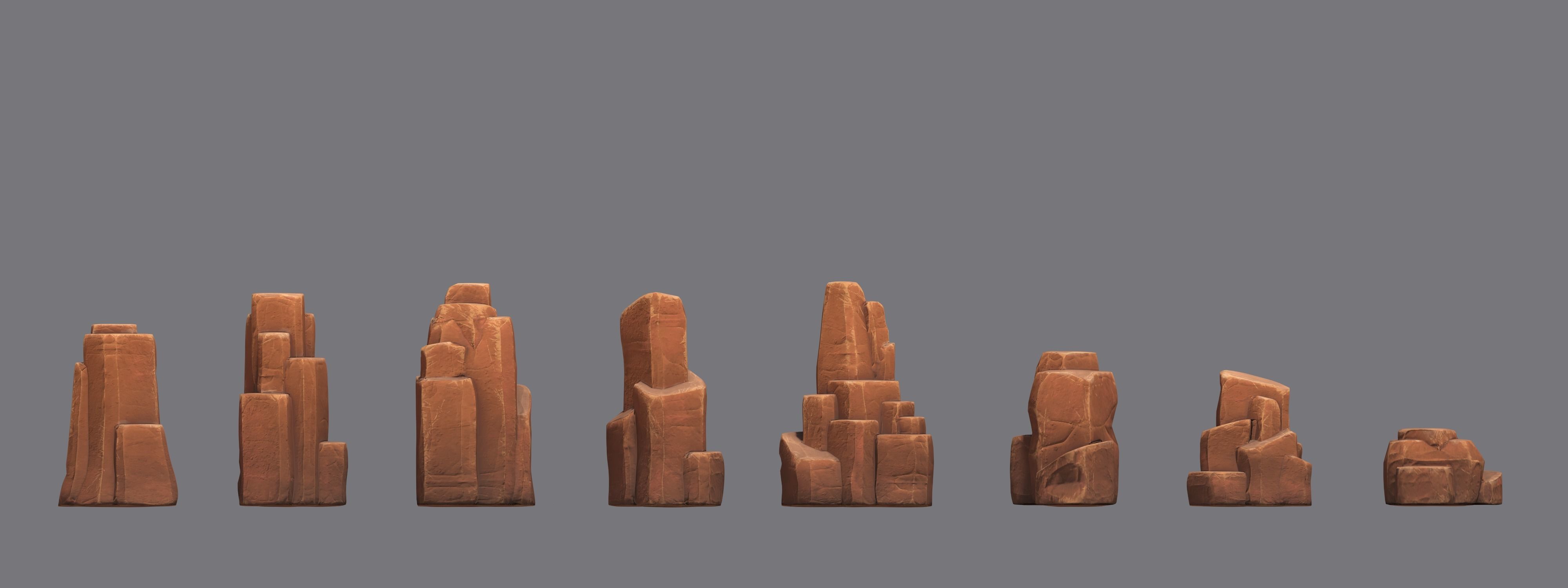 Desert Rocks Low-poly 3D model_4