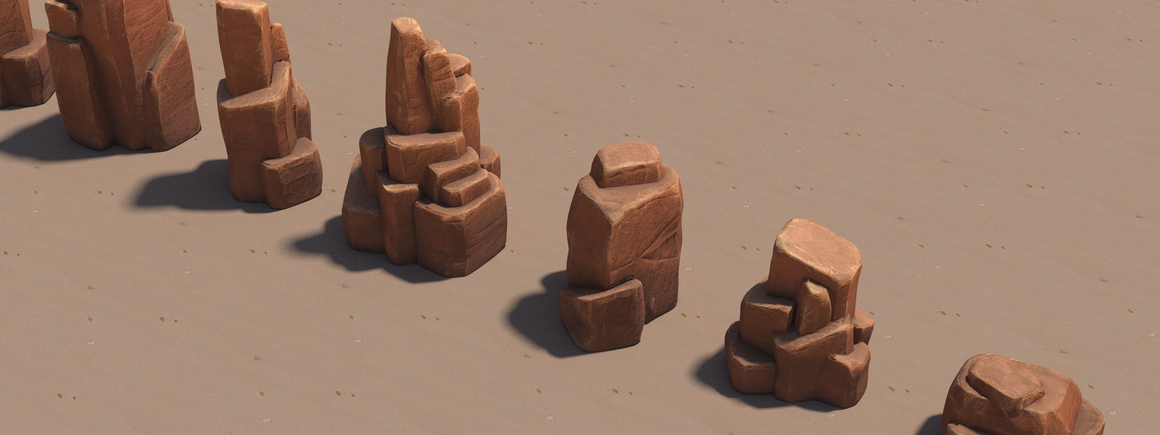 Desert Rocks Low-poly 3D model_7
