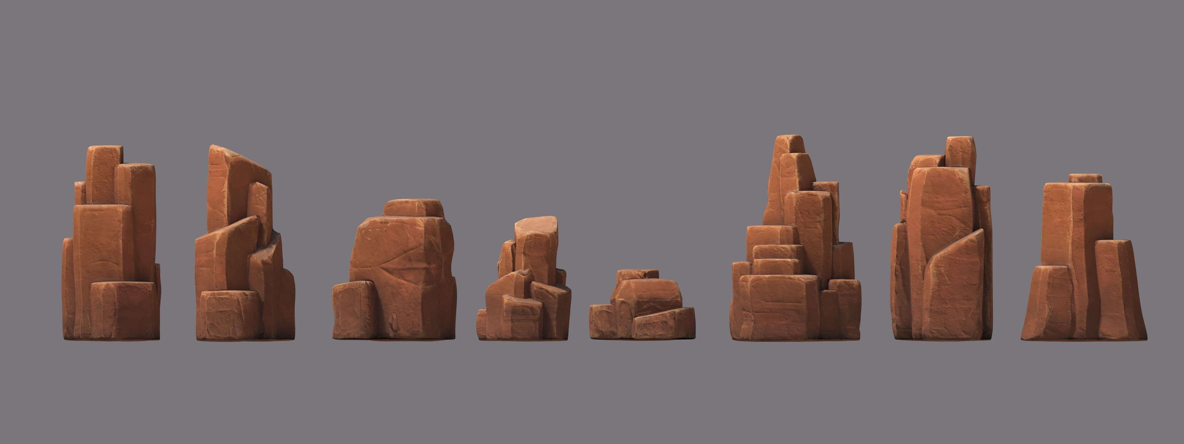 Desert Rocks Low-poly 3D model_5