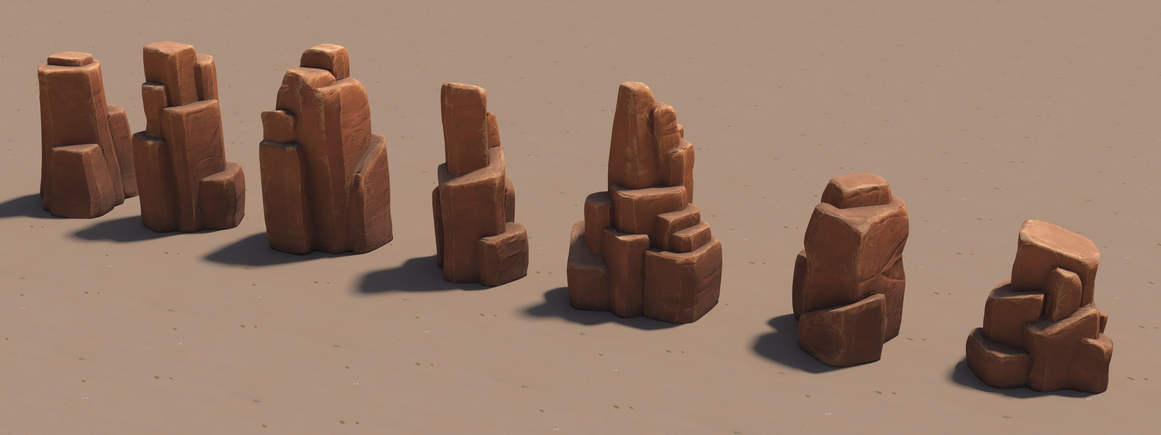 Desert Rocks Low-poly 3D model_3