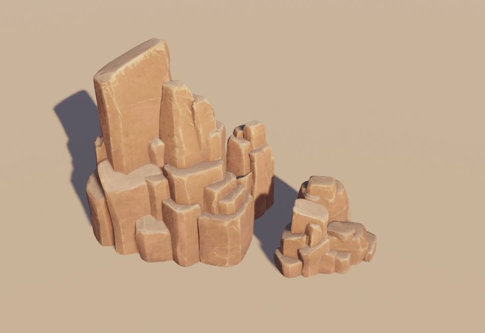 Desert Rocks Low-poly 3D model_14