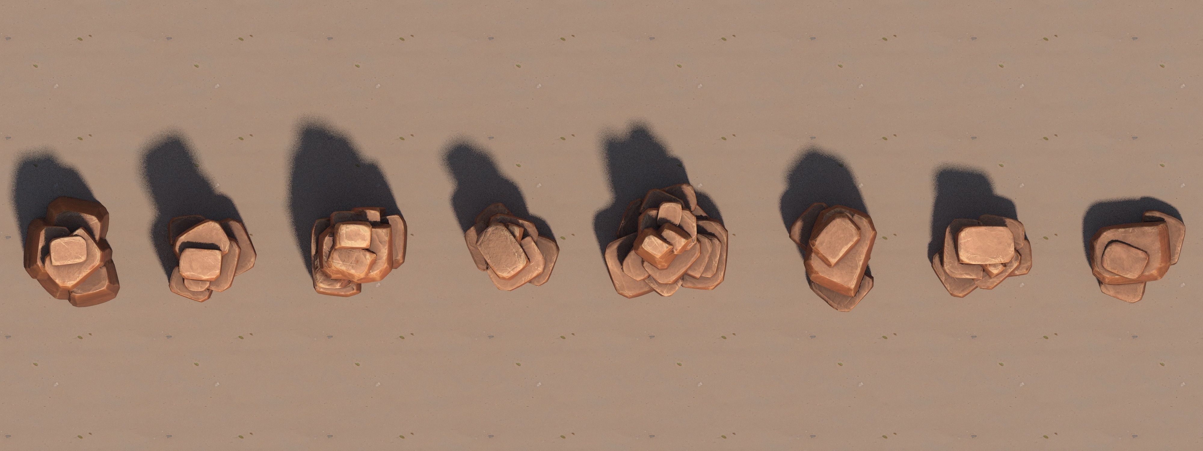Desert Rocks Low-poly 3D model_9