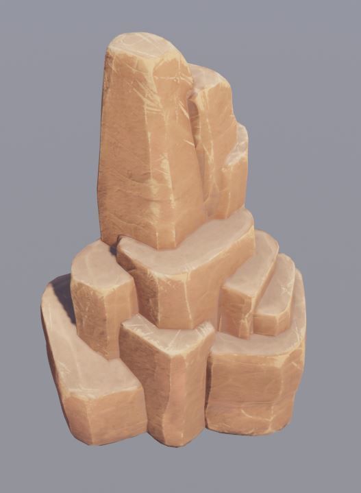 Desert Rocks Low-poly 3D model_13