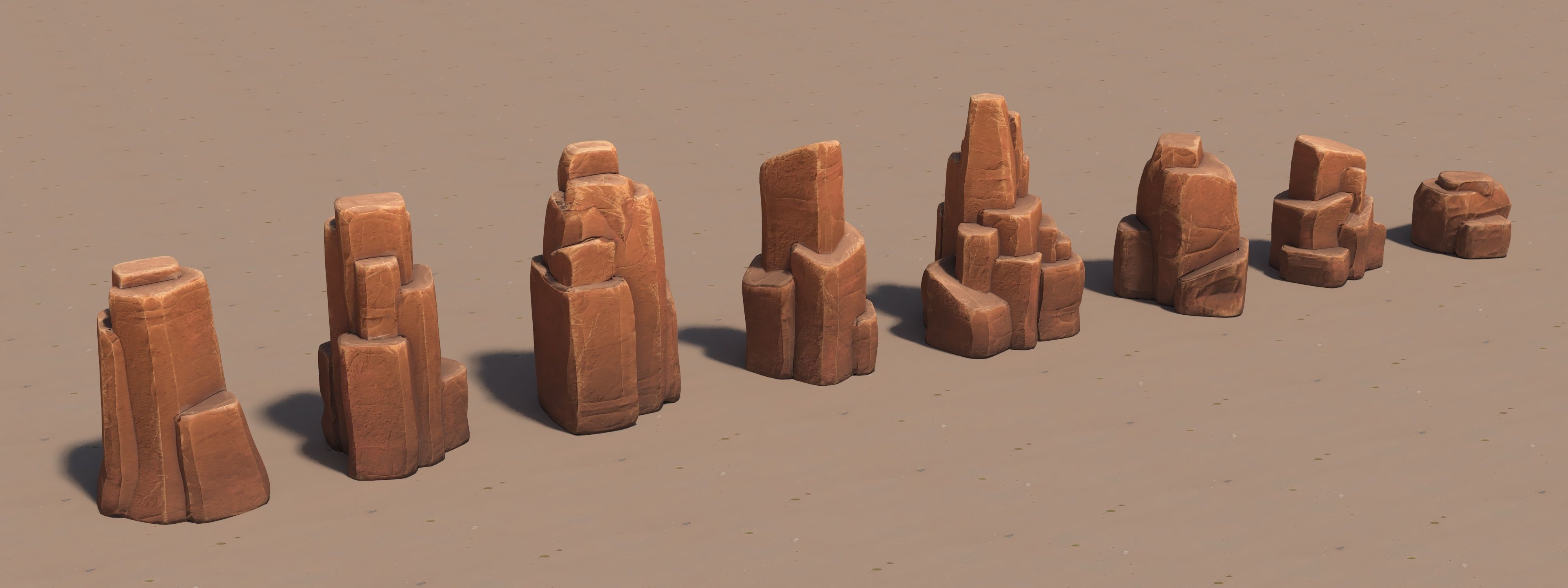 Desert Rocks Low-poly 3D model_2