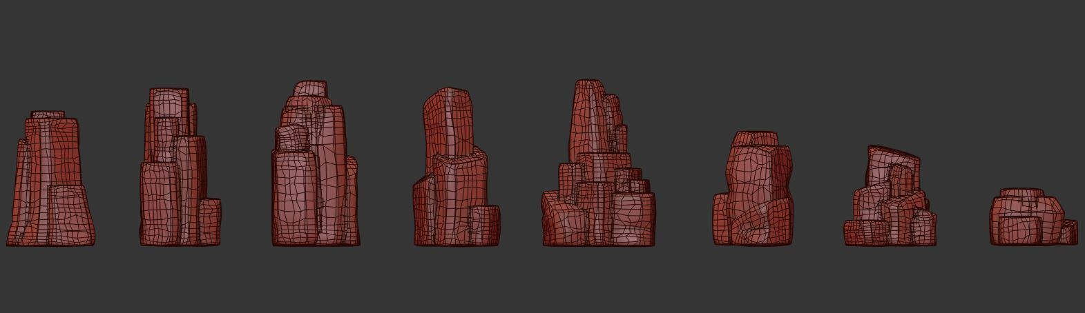 Desert Rocks Low-poly 3D model_17