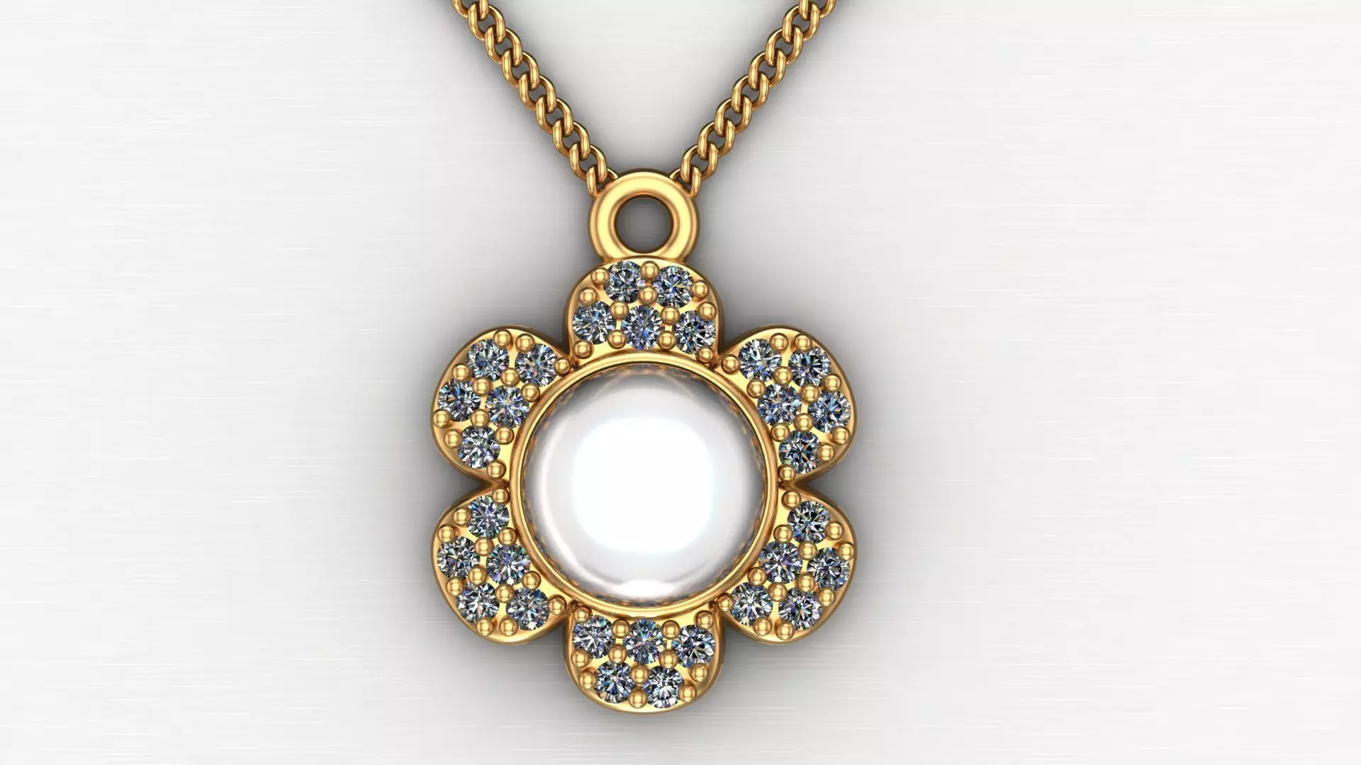 Flower pendant with gems Ati002 3D print model