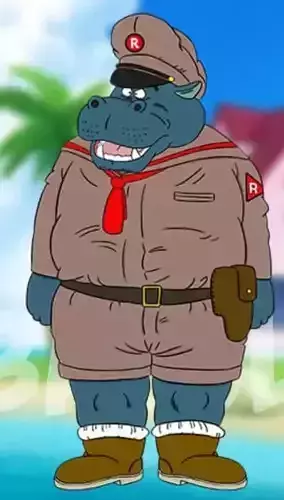 Hippopotamus Red ribbon 