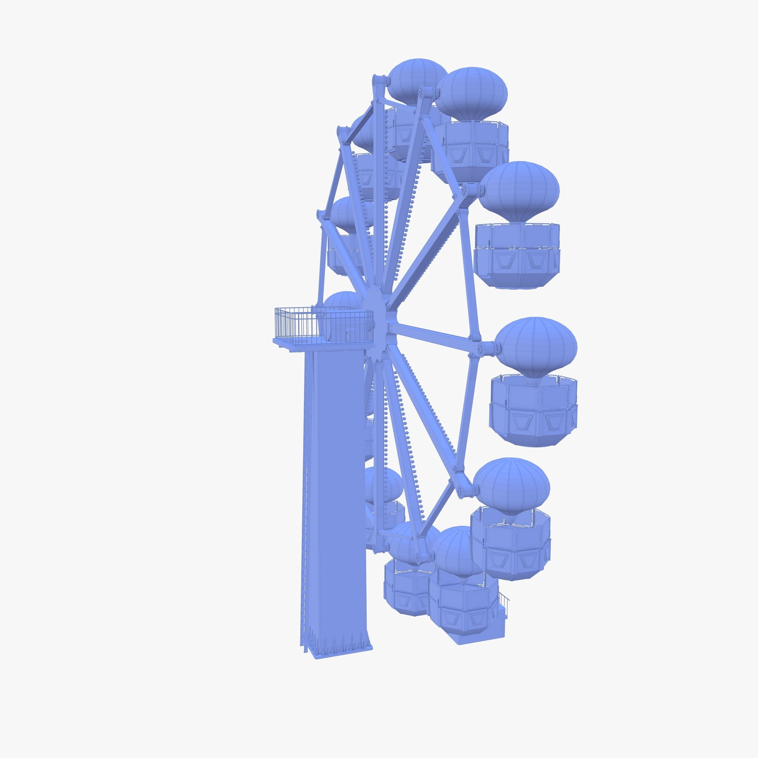 Ferris wheel v3 Low-poly 3D model_14