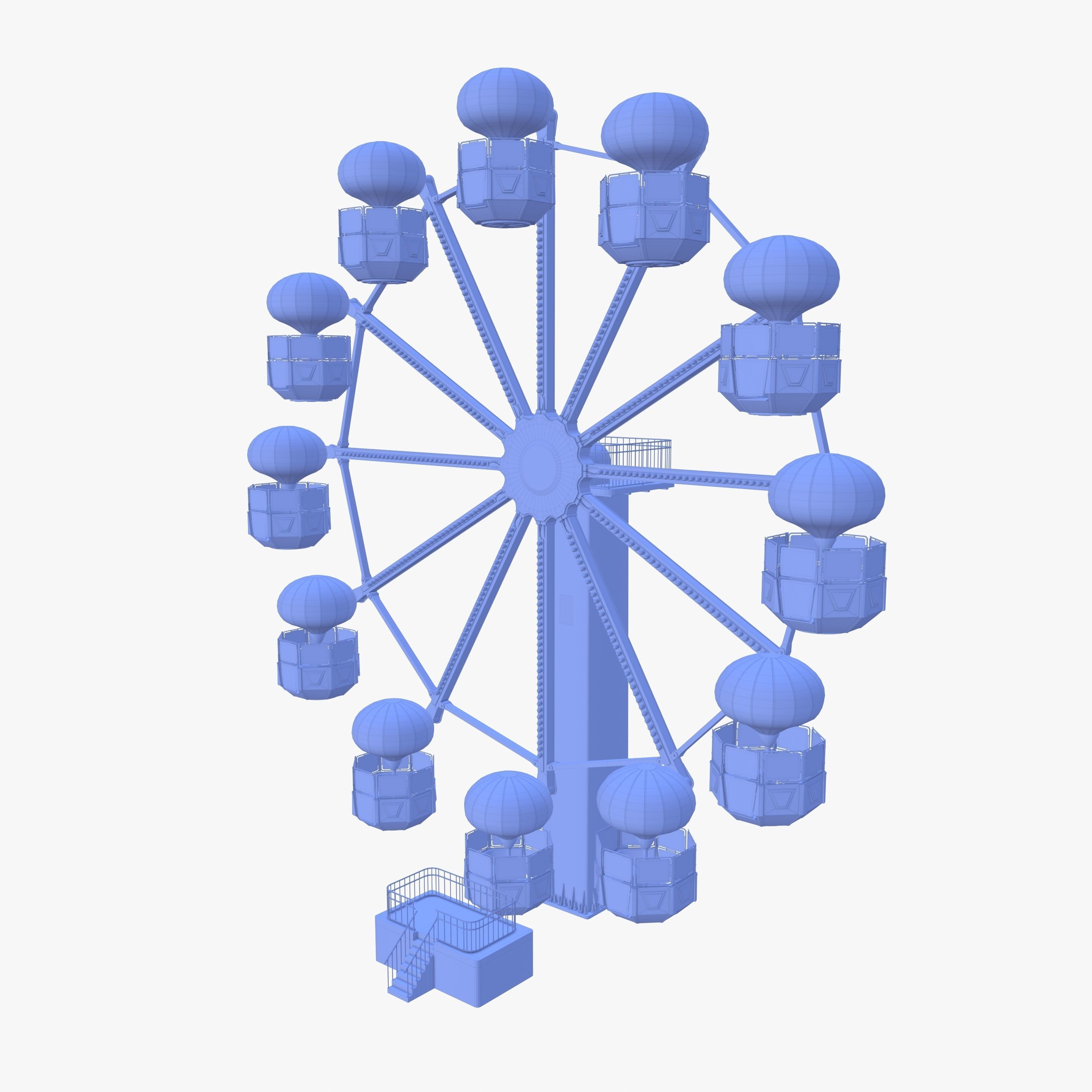 Ferris wheel v3 Low-poly 3D model_16