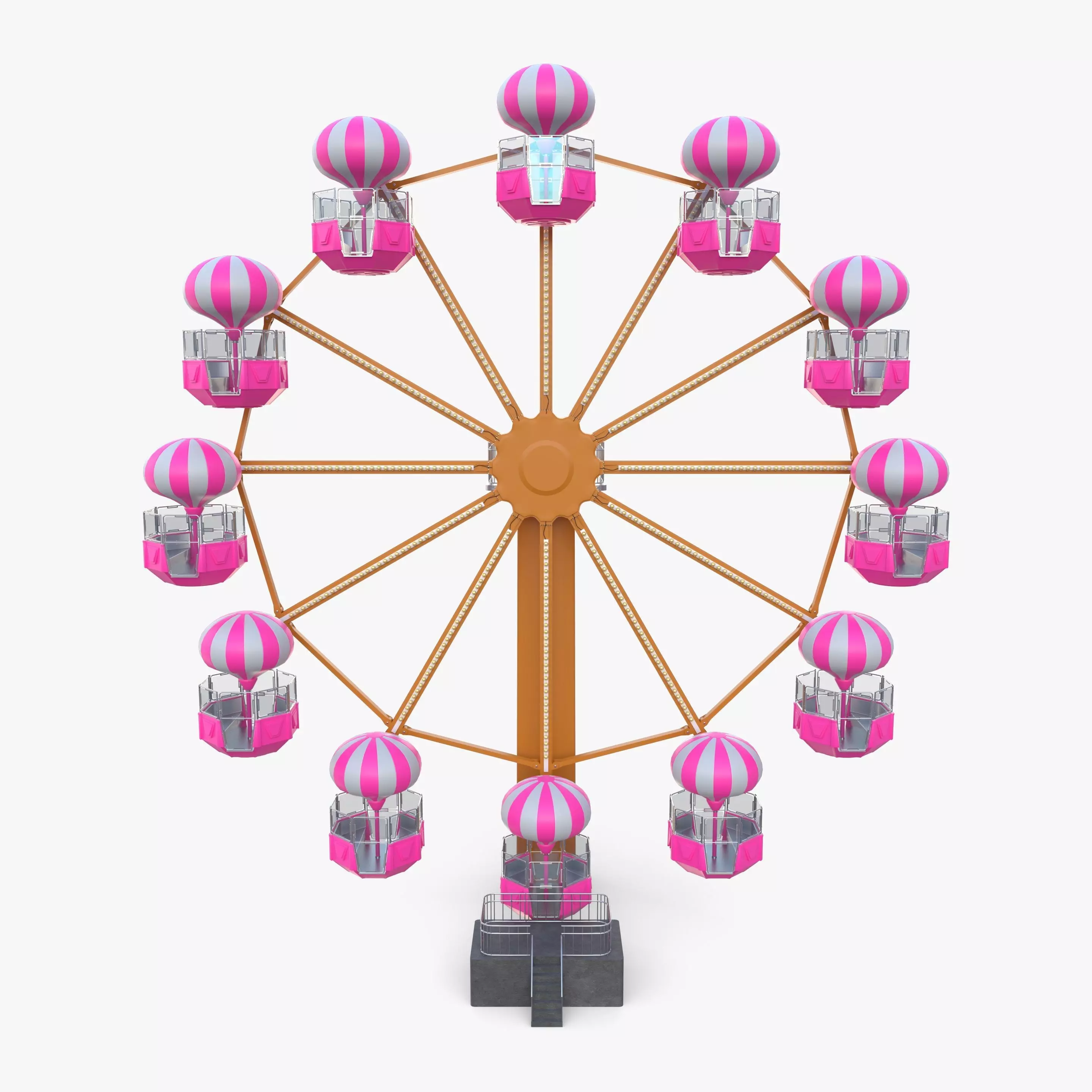 Ferris wheel v3 Low-poly 3D model_0
