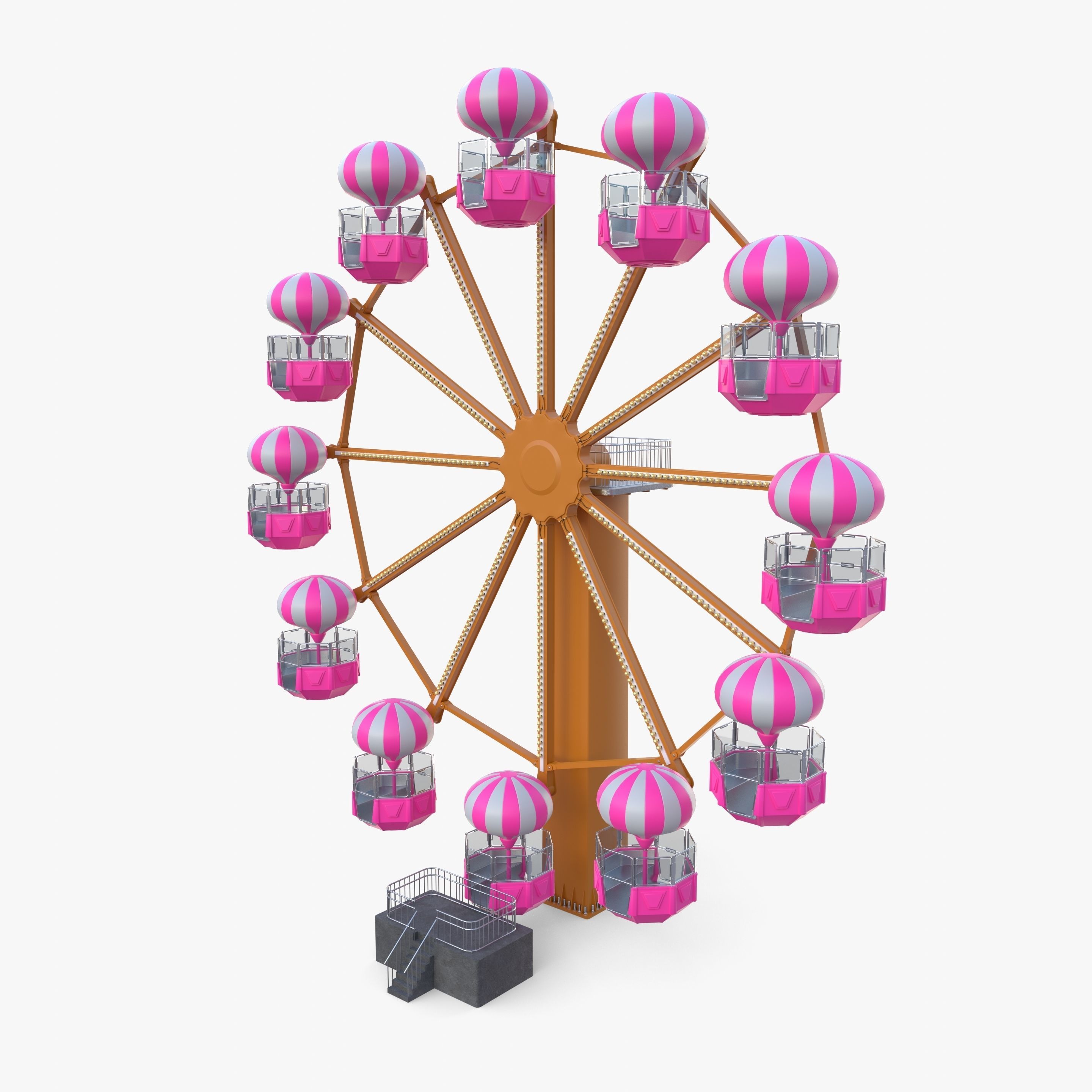 Ferris wheel v3 Low-poly 3D model_5