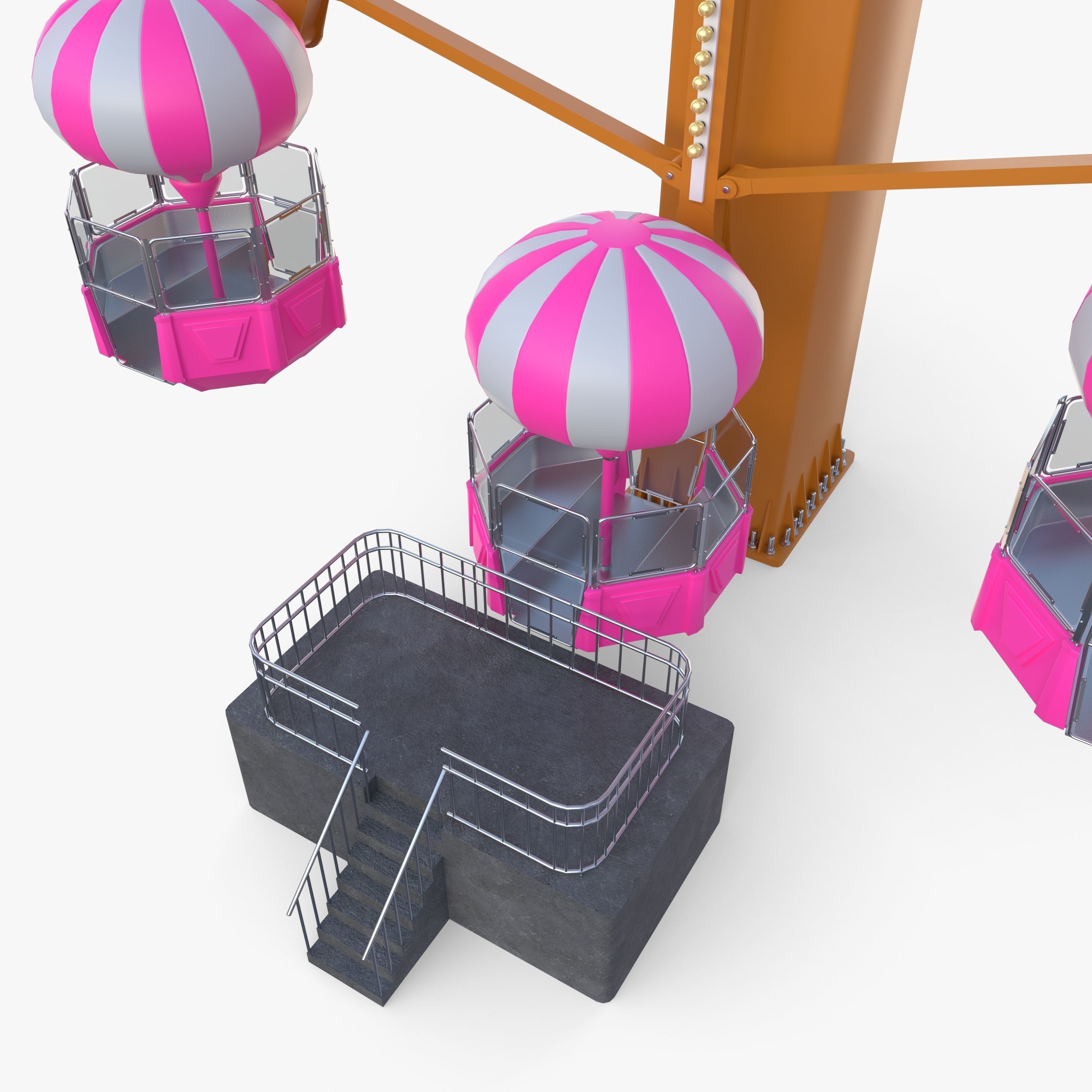 Ferris wheel v3 Low-poly 3D model_1