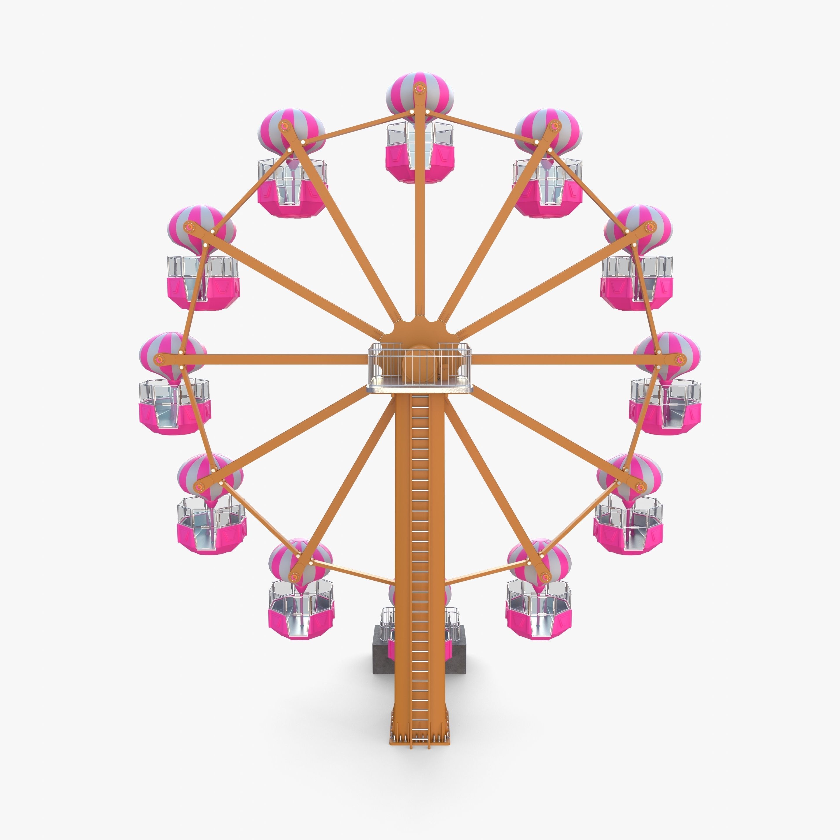 Ferris wheel v3 Low-poly 3D model_9