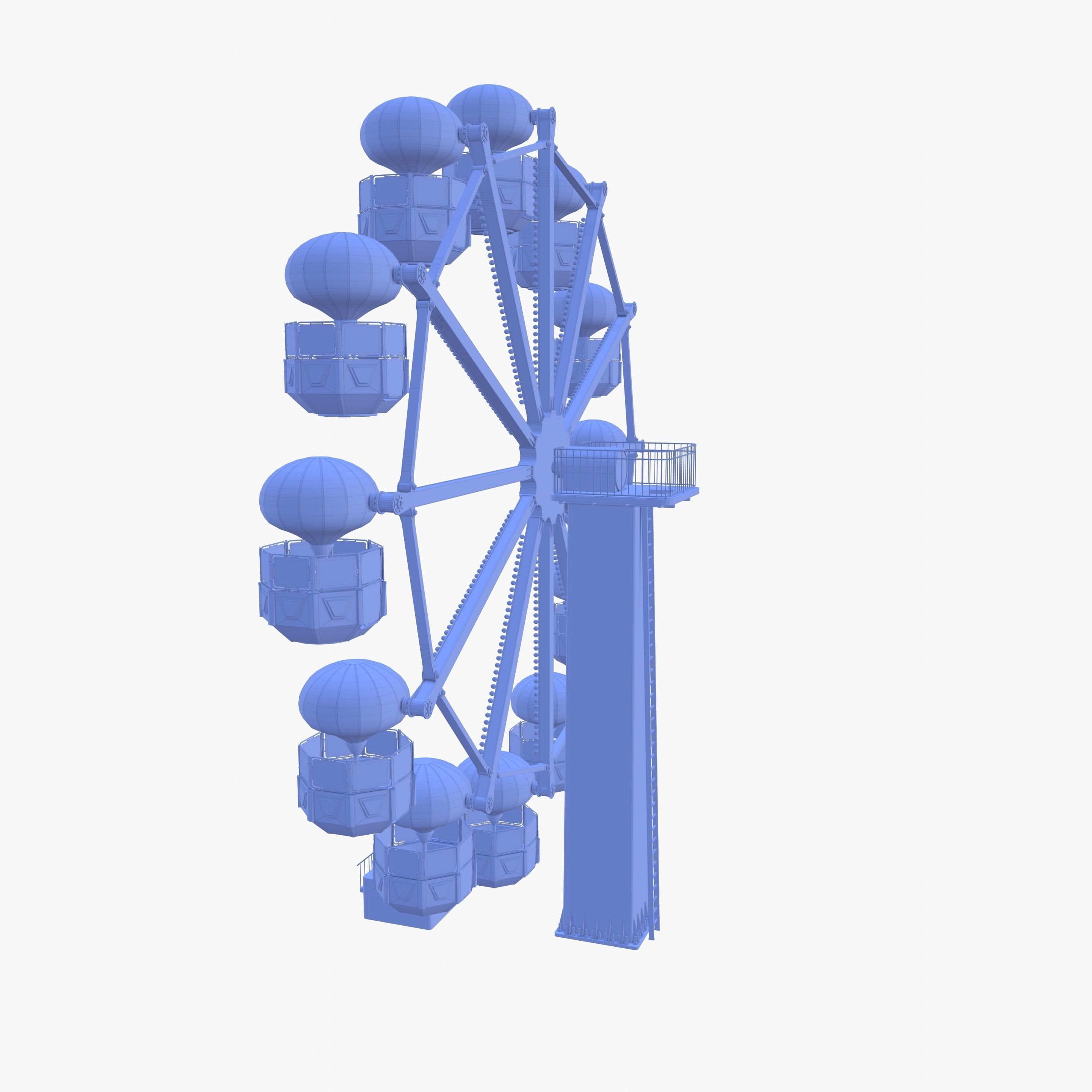 Ferris wheel v3 Low-poly 3D model_13