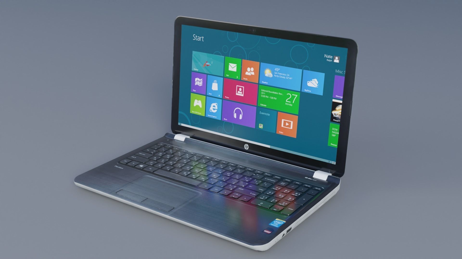 Laptop Low-poly 3D model_1