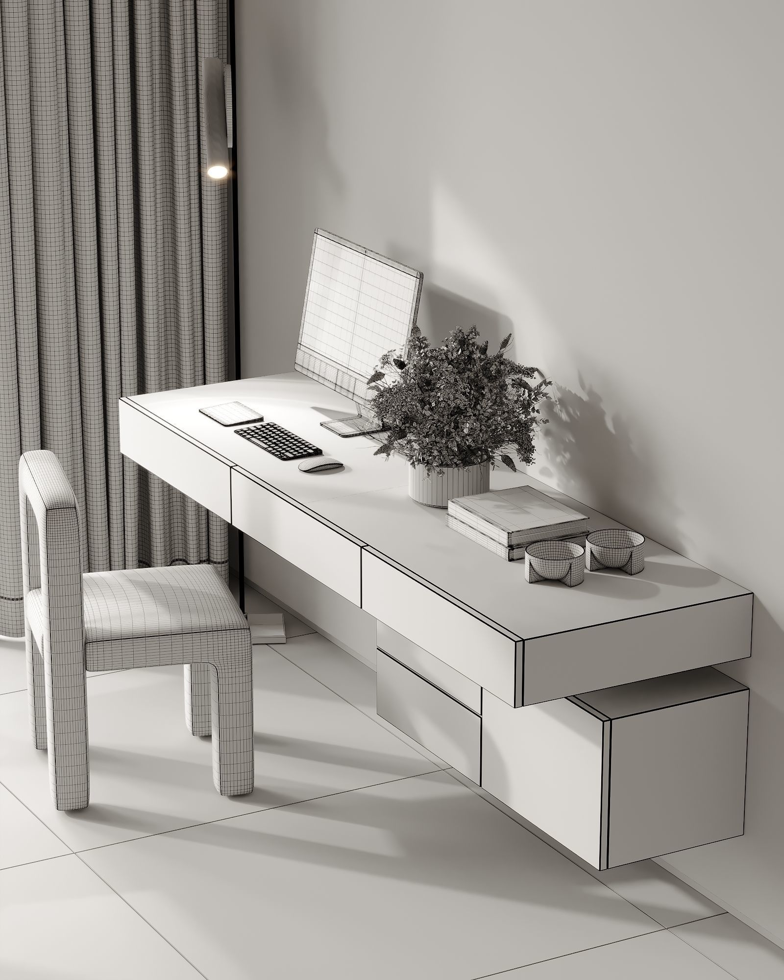 AR-22045 Case Study - Bedroom 3D Scene 3D model_12