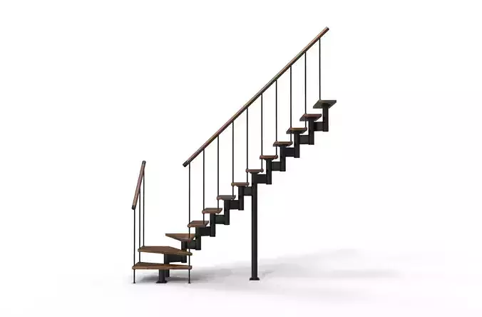 3d model staircase handrail