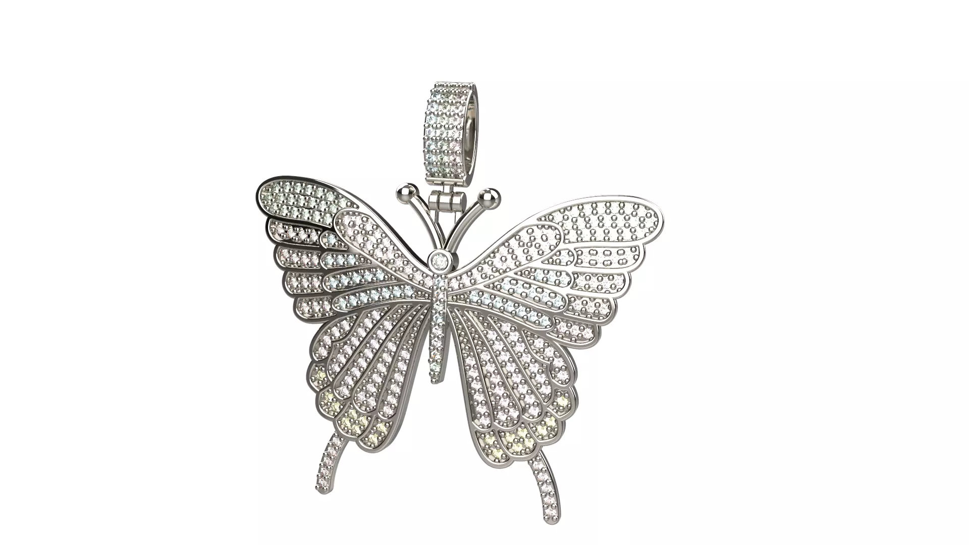 butterfly pendant 3D print model_0