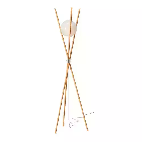 Modern Wooden Triangle Floor Lamp 3D Model