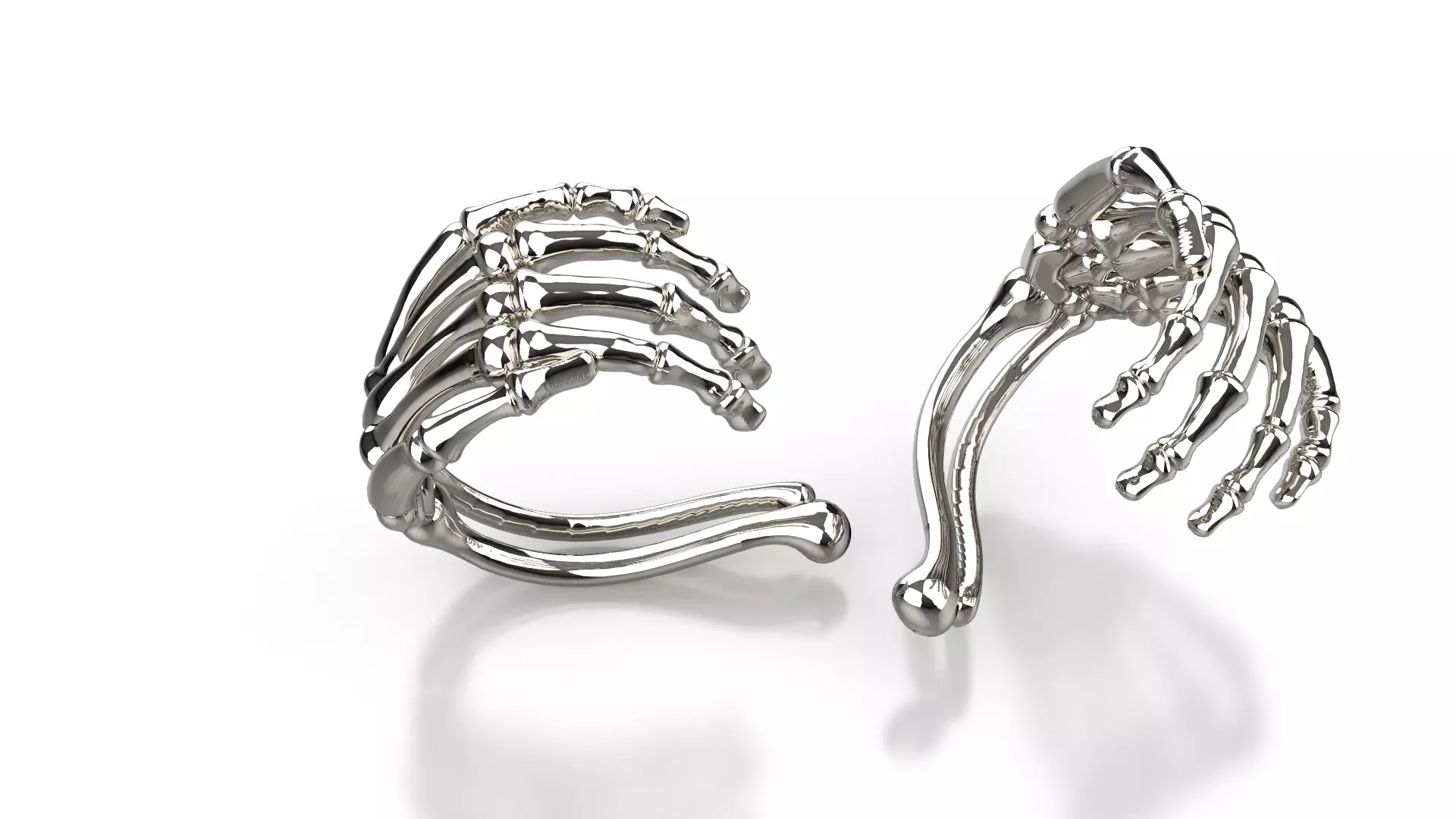 skeleton hand piercing 3D print model_0