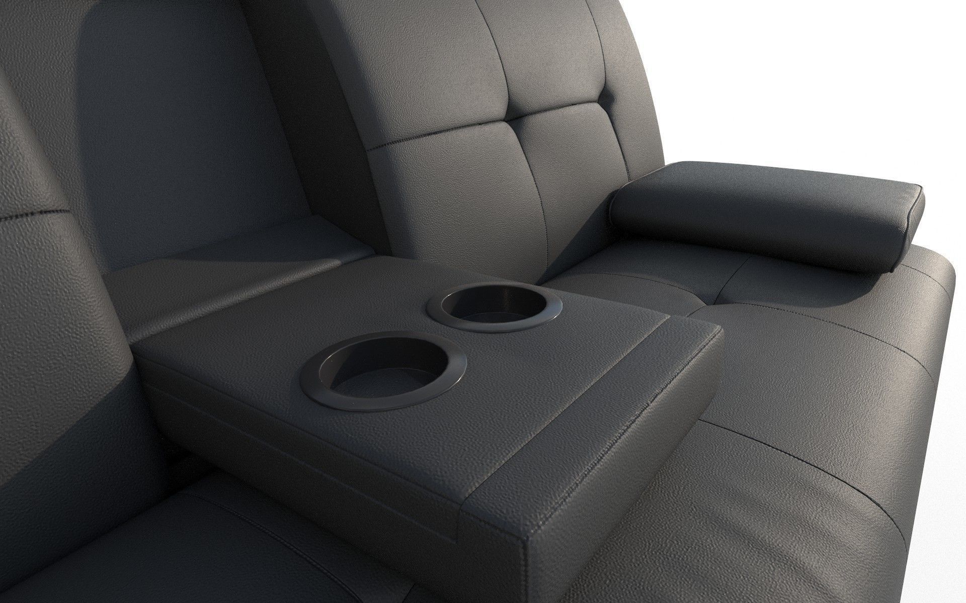 Leather Sofa Low-poly 3D model_7