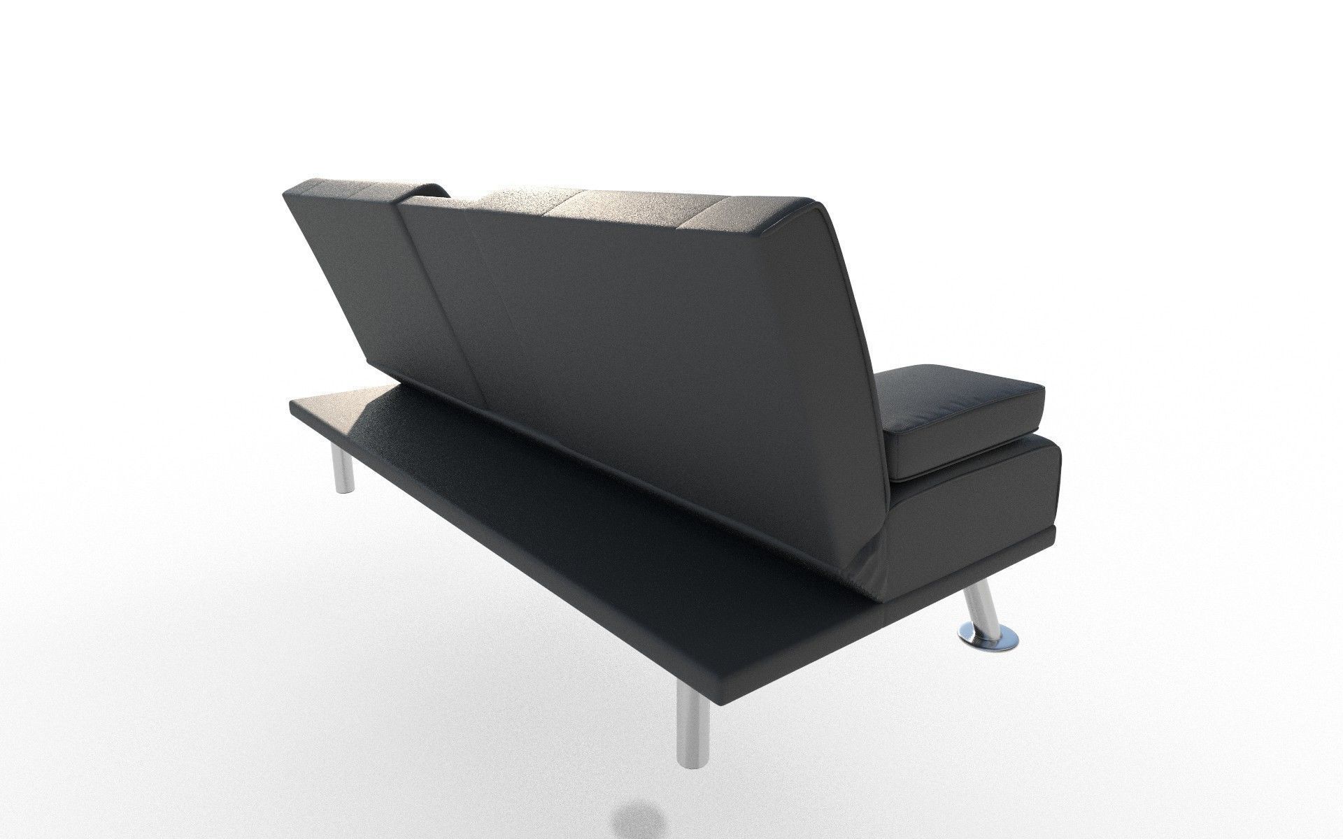 Leather Sofa Low-poly 3D model_5