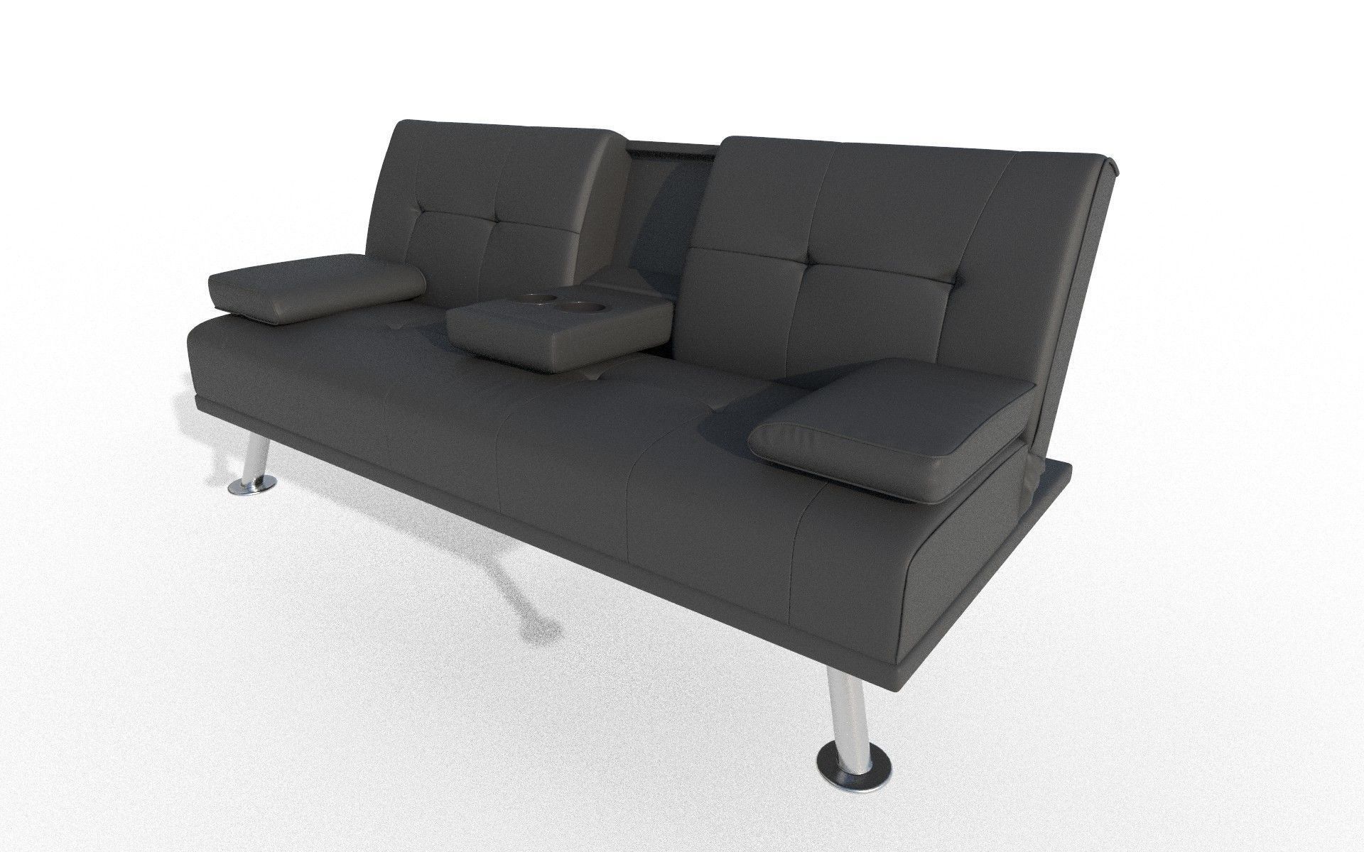 Leather Sofa Low-poly 3D model_2