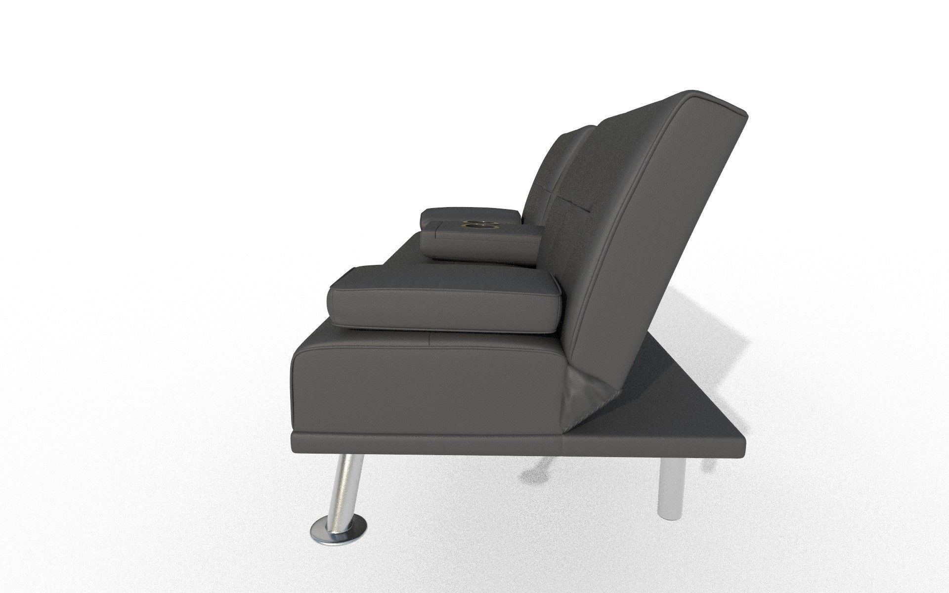 Leather Sofa Low-poly 3D model_3