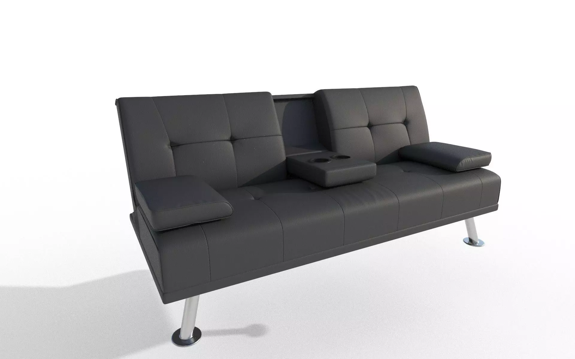 Leather Sofa Low-poly 3D model_0