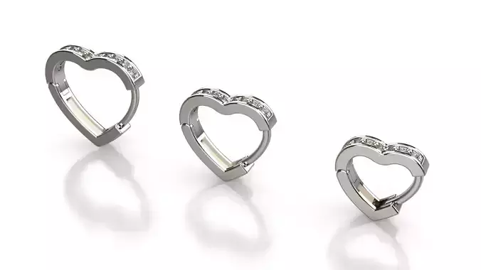 Hinged earring  - heart