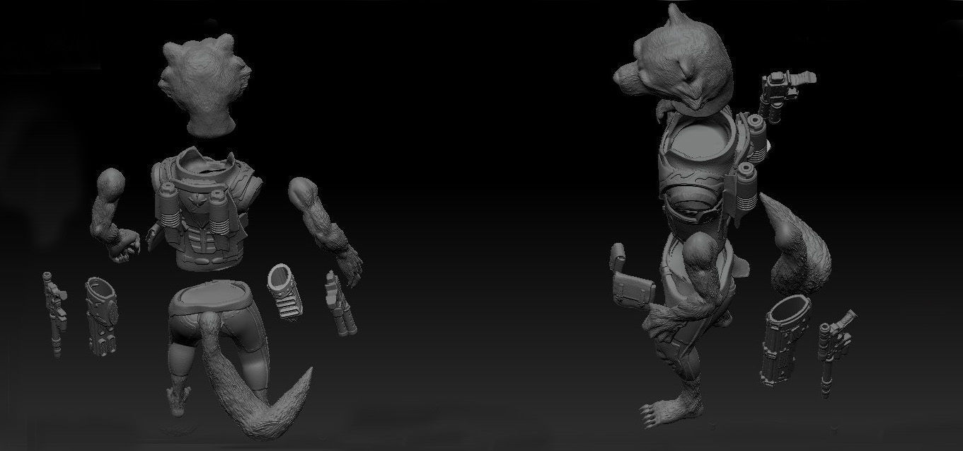 ROCKET RACCOON  3D print model   Guardians of the Galaxy 3D print model_10
