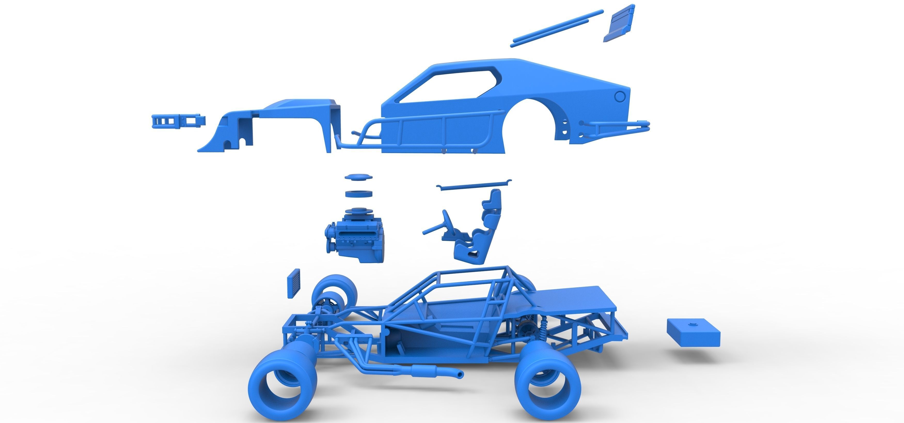 Asphalt Modified stock car Scale 1 to 25 3D print model_50