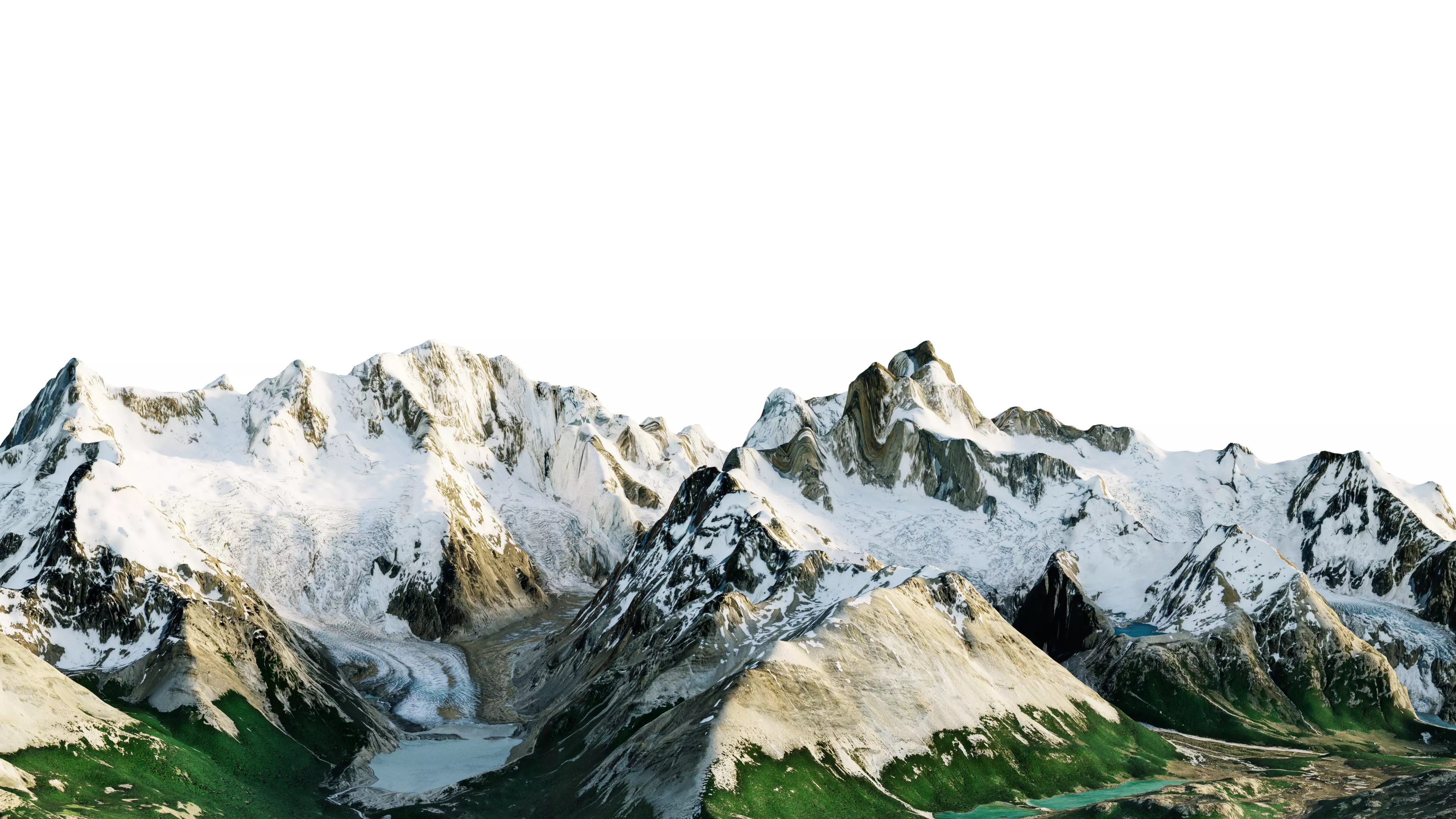 snowy mountainous terrain with slopes and forests 3D model_0