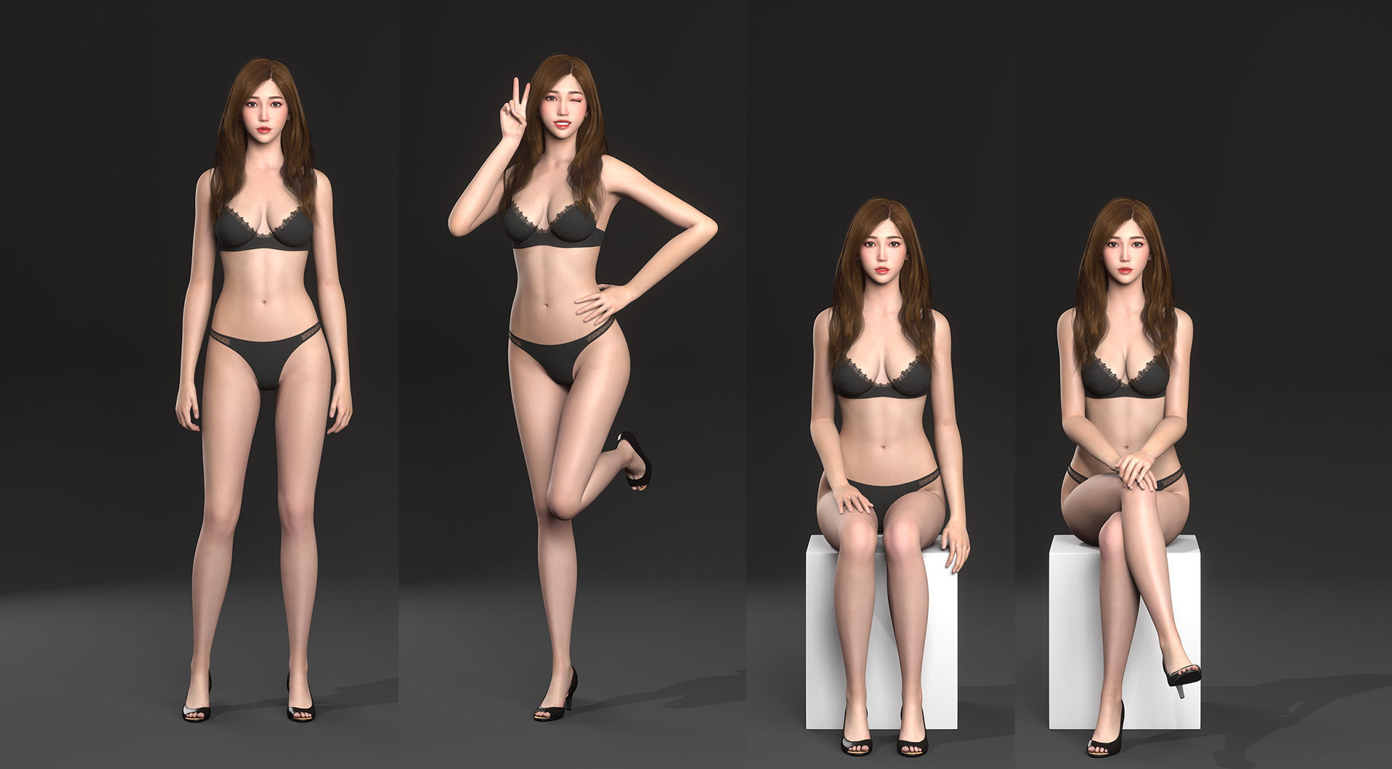 Annie - Lowpoly and Highpoly 3D Bundle Low-poly 3D model_4