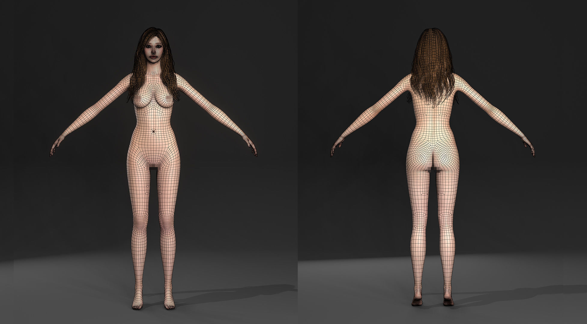 Annie - Lowpoly and Highpoly 3D Bundle Low-poly 3D model_9