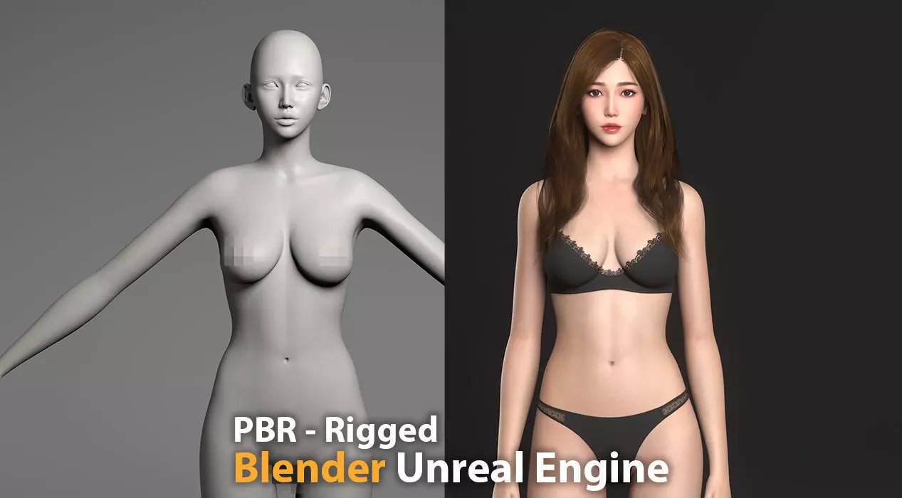 Annie - Lowpoly and Highpoly 3D Bundle Low-poly 3D model_0