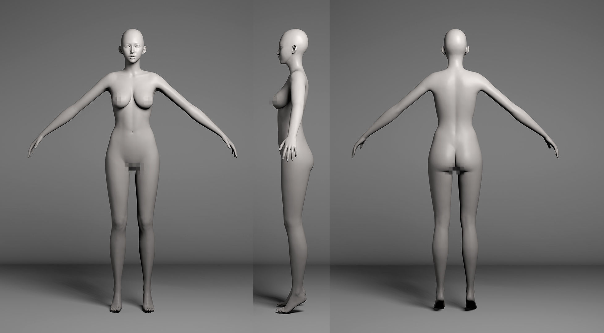 Annie - Lowpoly and Highpoly 3D Bundle Low-poly 3D model_8