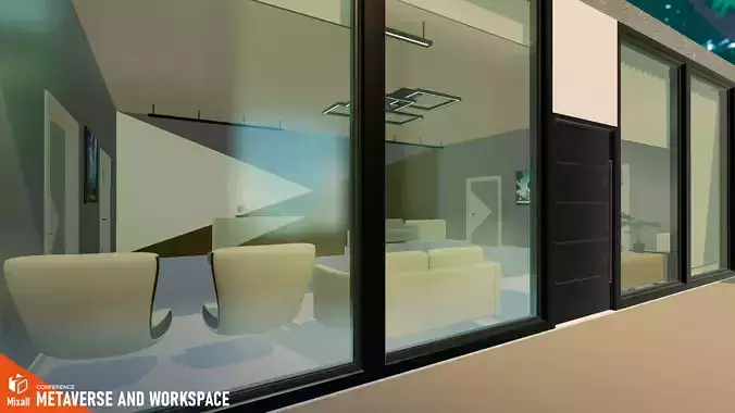 Metaverse and Workspaces - Conference Low-poly 3D model
