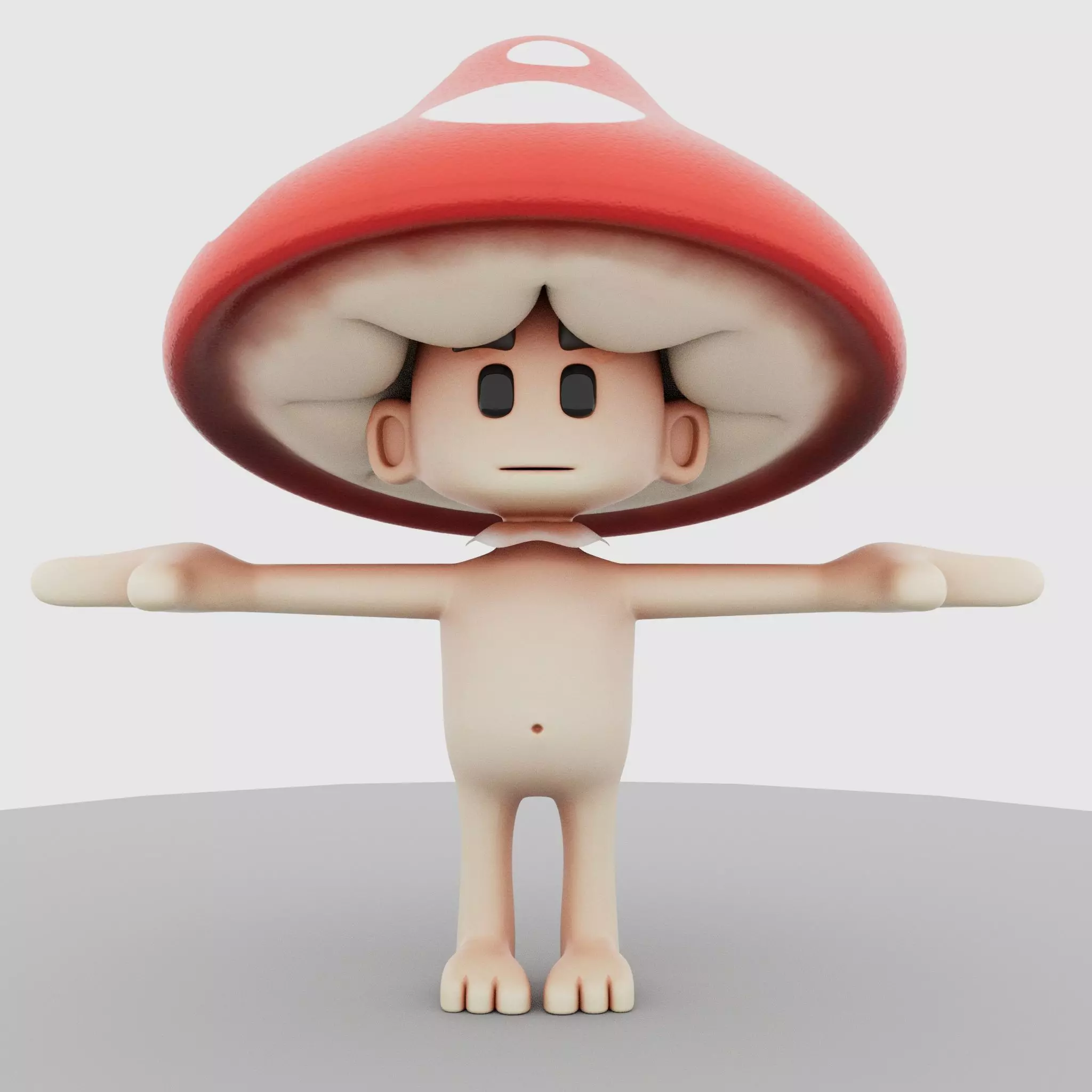 fungus cartoon Low-poly 3D model_0