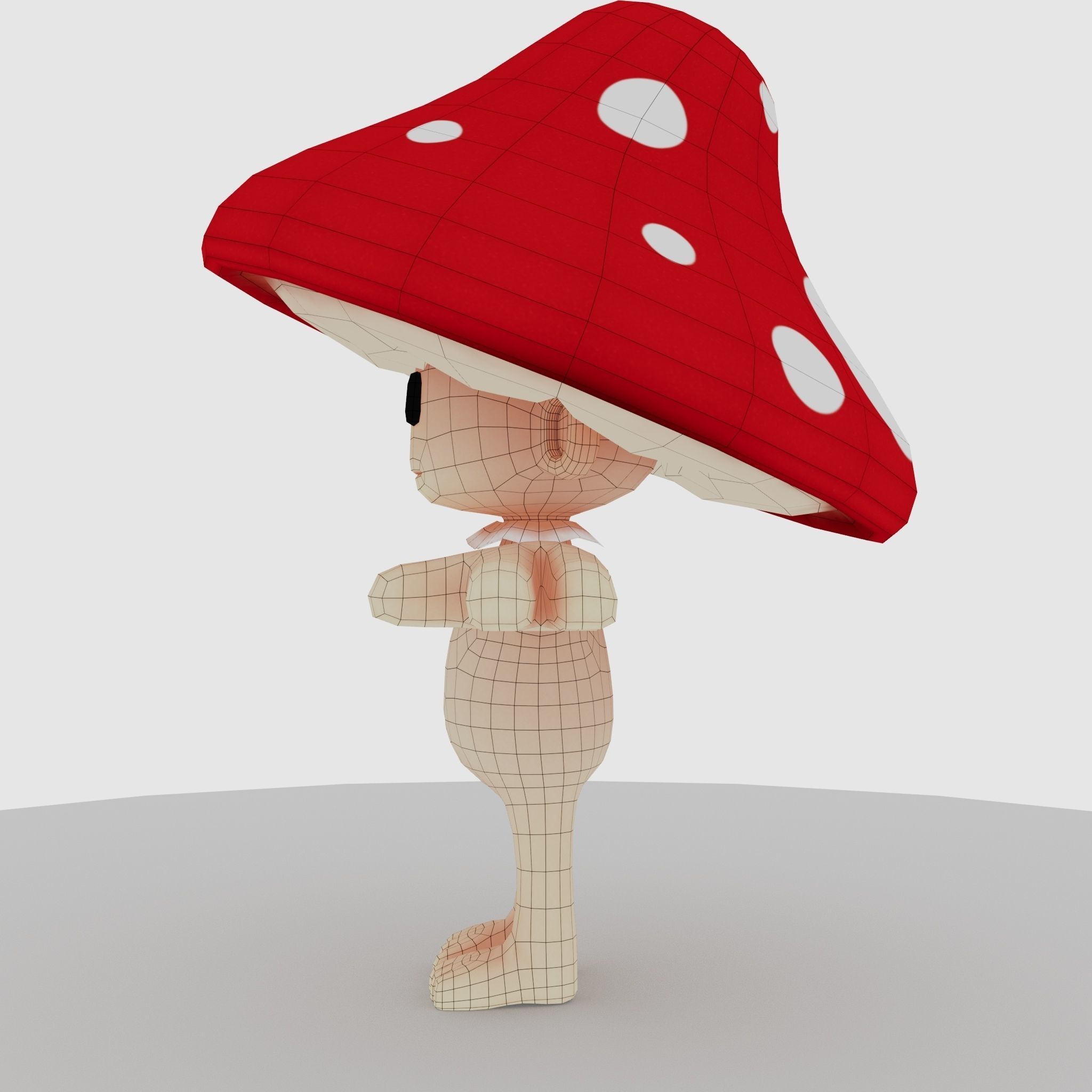 fungus cartoon Low-poly 3D model_3