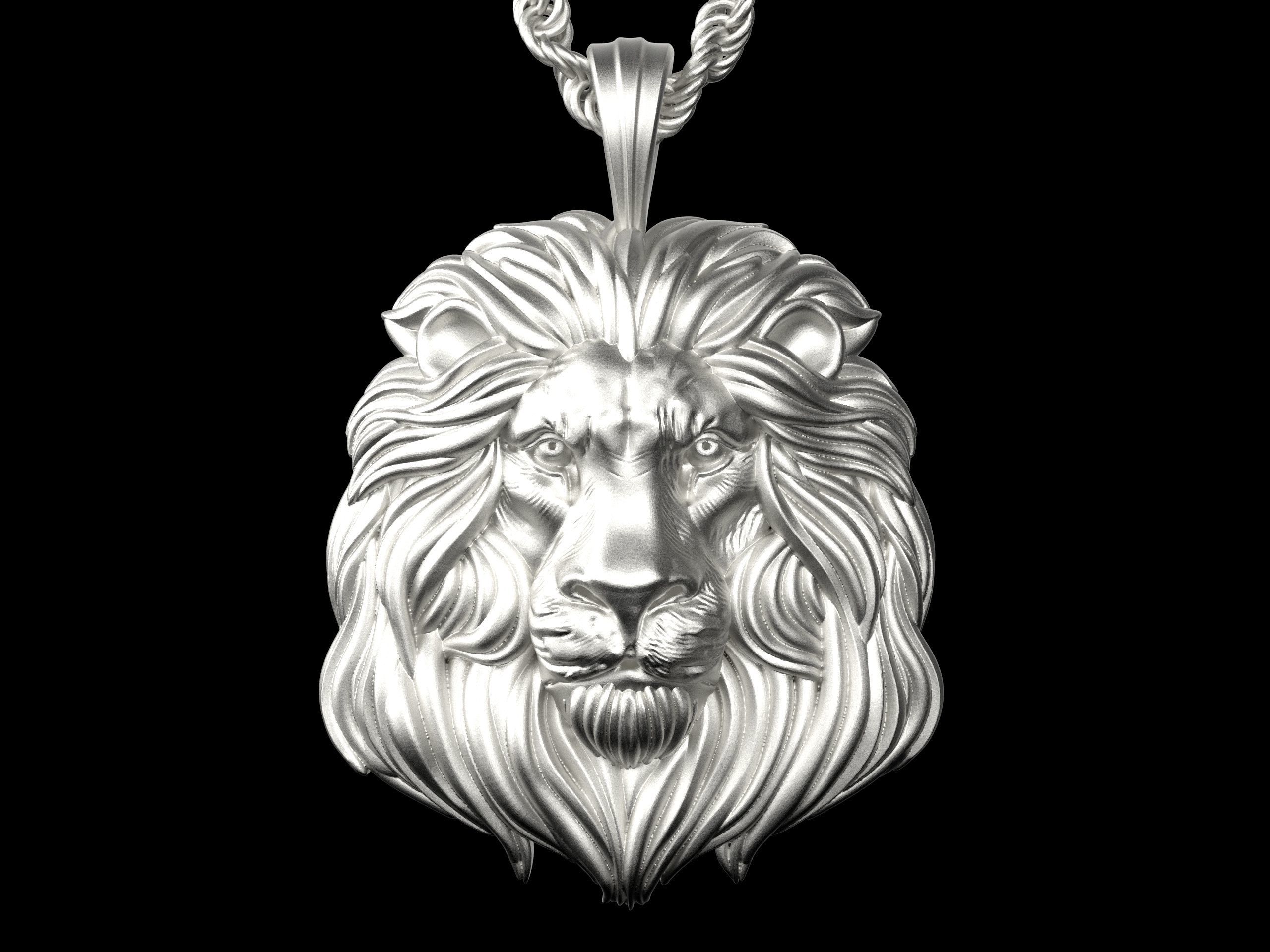 Lion pendant 3D print model_2